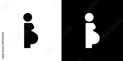 Pregnant woman icon Vector in flat style. Collection silhouettes