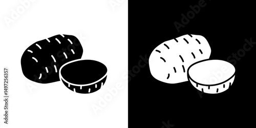 Potato icon Vector in flat style. Collection silhouettes
