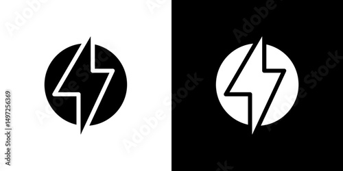 Power icon Vector in flat style. Collection silhouettes