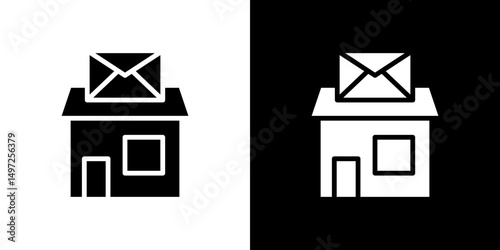 Post office icon Vector in flat style. Collection silhouettes