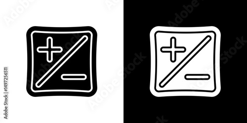 Plus minus icon Vector in flat style. Collection silhouettes