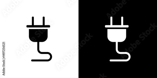 Plug adapter icon Vector in flat style. Collection silhouettes