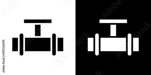 Pipe valve icon Vector in flat style. Collection silhouettes