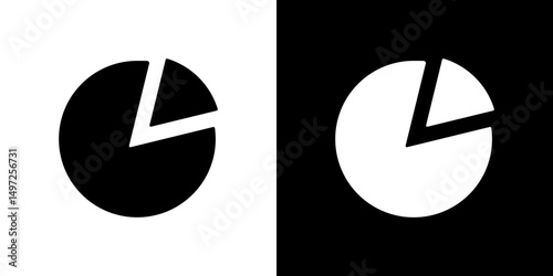 Pie chart icon Vector in flat style. Collection silhouettes