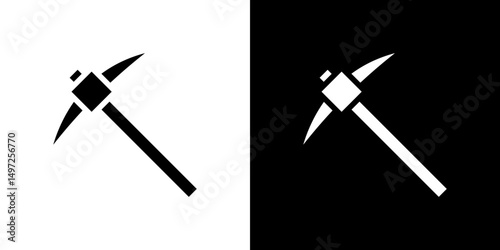 Pick axe icon Vector in flat style. Collection silhouettes