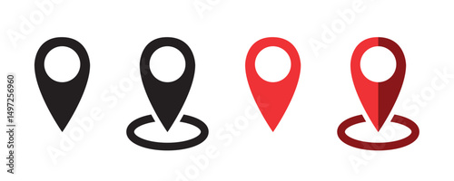 set of location map icons isolated vector illustration