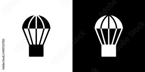 Parachute icon Vector in flat style. Collection silhouettes
