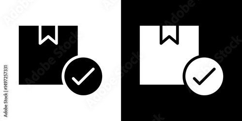 Order receive icon Vector in flat style. Collection silhouettes