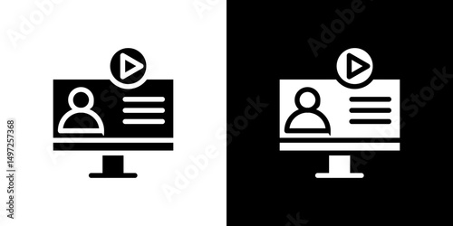 Online course icon Vector in flat style. Collection silhouettes
