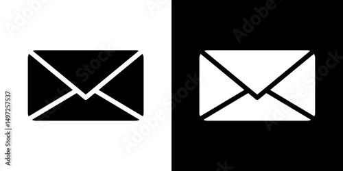 Newsletter icon Vector in flat style. Collection silhouettes