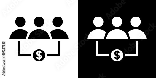 Mutual funds icon Vector in flat style. Collection silhouettes