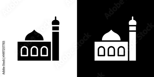 Mosque icon Vector in flat style. Collection silhouettes
