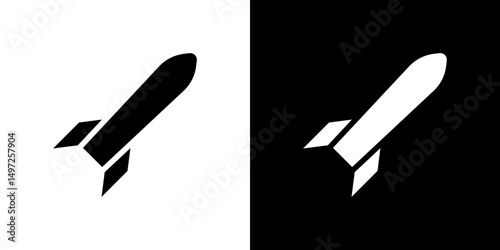 Missile icon Vector in flat style. Collection silhouettes
