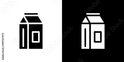 Milk carton icon Vector in flat style. Collection silhouettes