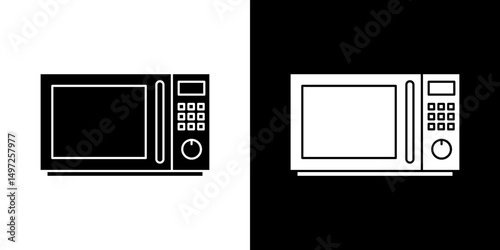 Microwave icon Vector in flat style. Collection silhouettes