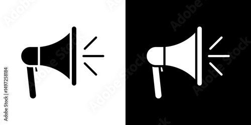 Megaphone icon Vector in flat style. Collection silhouettes
