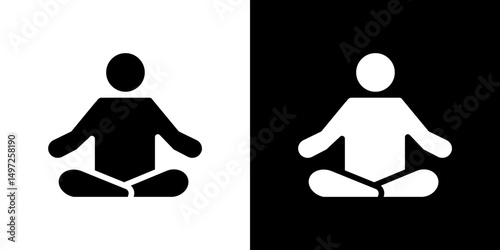 Meditation icon Vector in flat style. Collection silhouettes