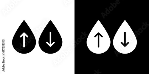 Low and high cholesterol icon Vector in flat style. Collection silhouettes