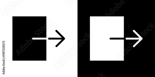 Logout icon Vector in flat style. Collection silhouettes