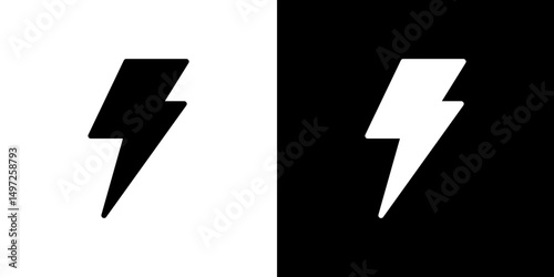 Lightning icon Vector in flat style. Collection silhouettes