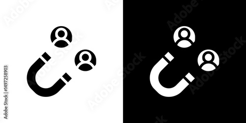 Lead generation icon Vector in flat style. Collection silhouettes