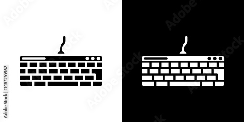 Keyboard icon Vector in flat style. Collection silhouettes