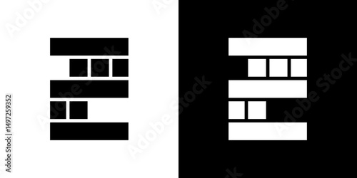 Jenga icon Vector in flat style. Collection silhouettes