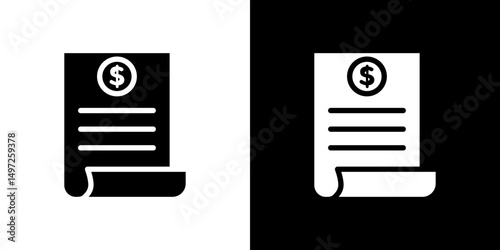 Invoice payment icon Vector in flat style. Collection silhouettes