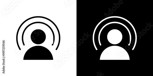 Influencer icon Vector in flat style. Collection silhouettes