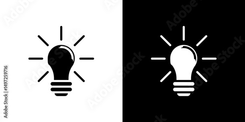Idea icon Vector in flat style. Collection silhouettes