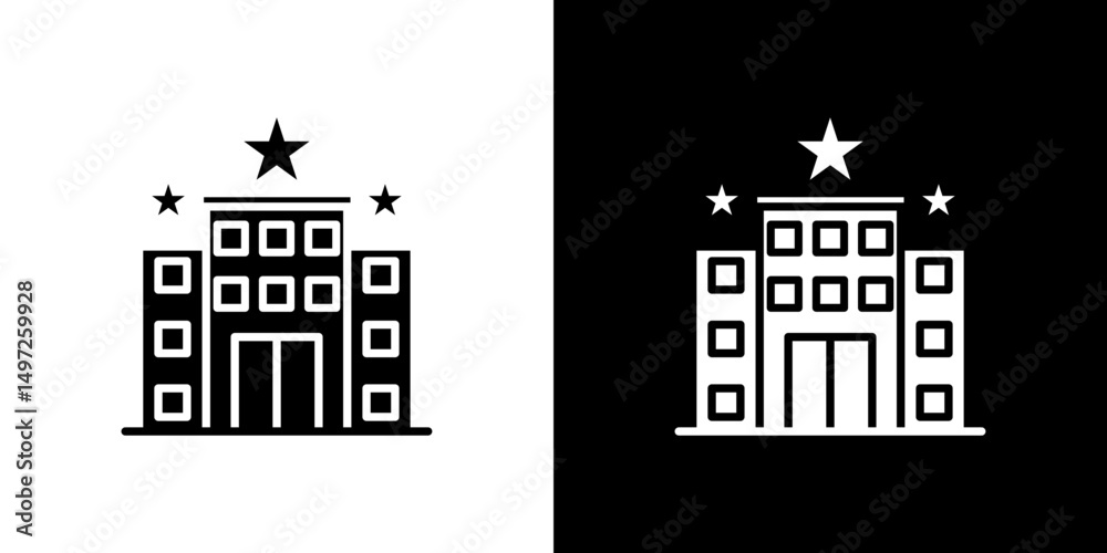 Obraz premium hotel icon Vector in flat style. Collection silhouettes