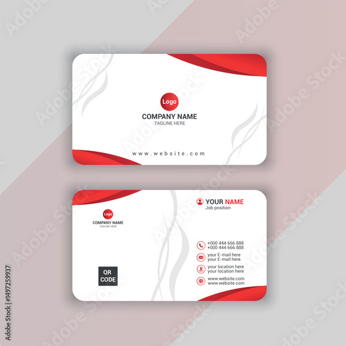 Red Corporate Business Card Layout