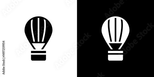 Hot air balloon icon Vector in flat style. Collection silhouettes