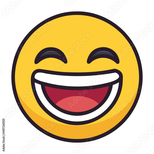 Laughing Emoji Face Illustration
