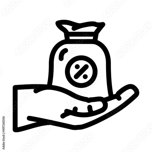 commission payment affiliate program line icon vector illustration