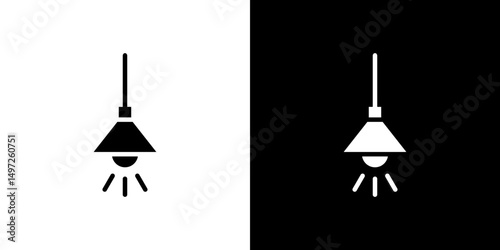 Hanging light icon Vector in flat style. Collection silhouettes