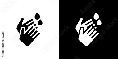 Handwashing icon Vector in flat style. Collection silhouettes
