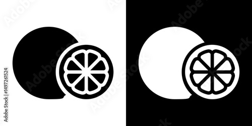 Grapefruit icon Vector in flat style. Collection silhouettes