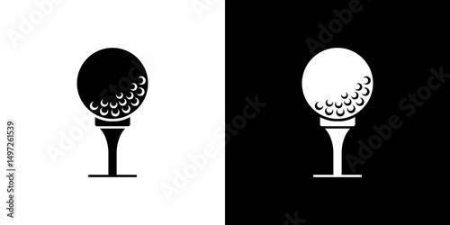 Golf ball icon Vector in flat style. Collection silhouettes