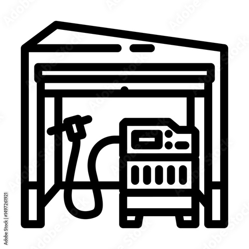 welding station garage line icon vector illustration