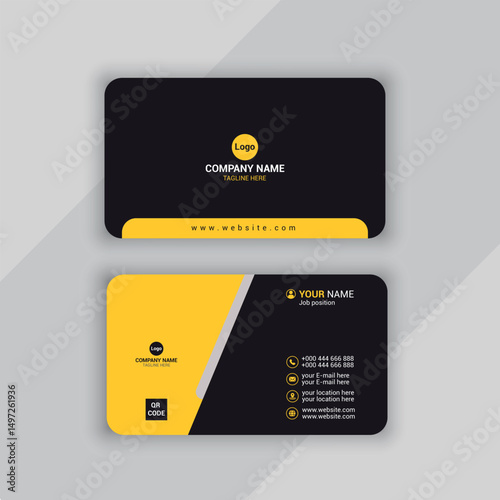 Yellow and black modern business card design