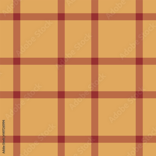 Detailed textile fabric check, oktoberfest tartan vector background. Graph plaid seamless texture pattern in orange and red colors.