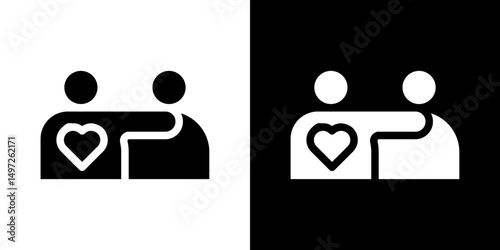 Friends icon Vector in flat style. Collection silhouettes