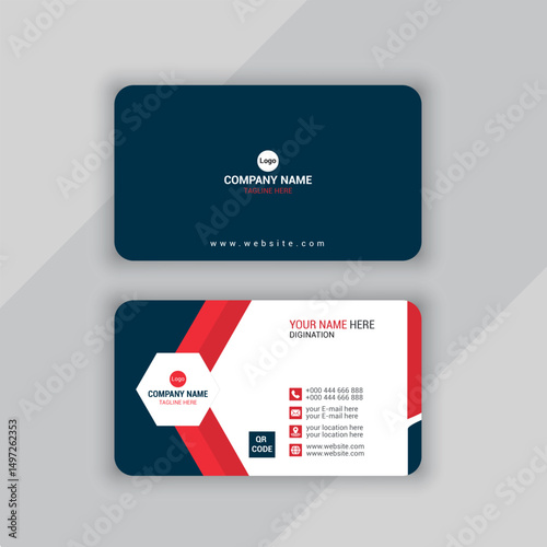 Red Corporate Business Card Layout