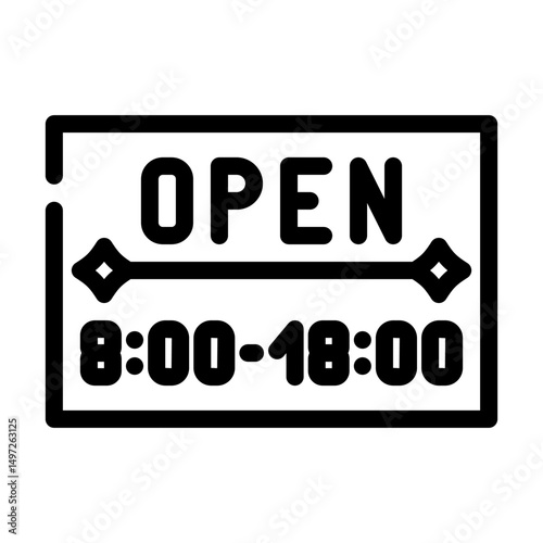 opening hours information line icon vector illustration