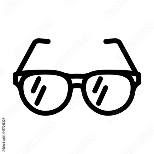 eyeglasses optometry vision eye line icon vector illustration