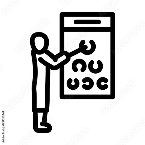 test optometry vision eye line icon vector illustration