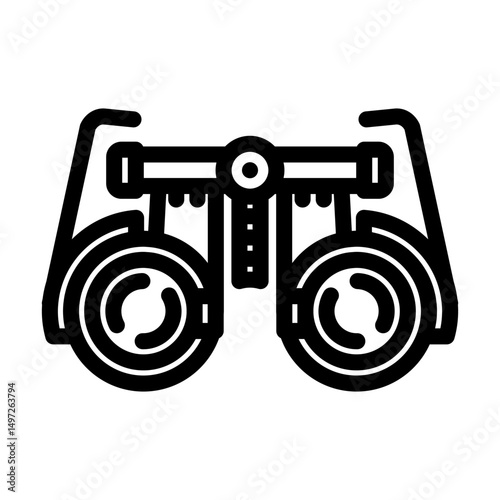 equipment optometry vision eye line icon vector illustration