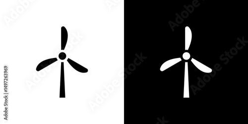 Eolic energy icon Vector in flat style. Collection silhouettes