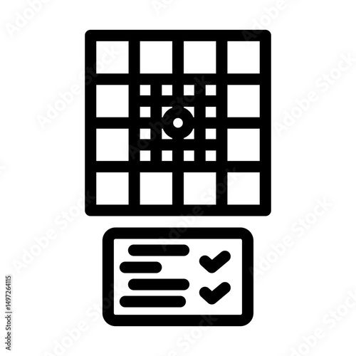 focus test optometry vision eye line icon vector illustration